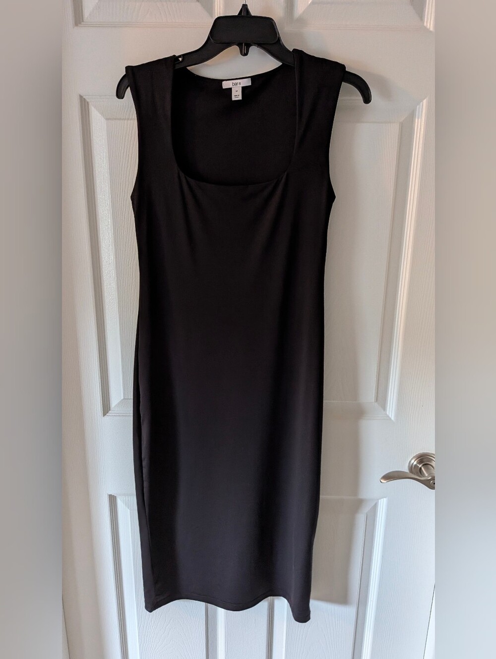Bar III Black Sleeveless Scoop Neck Stretch Bodycon Dress Size M